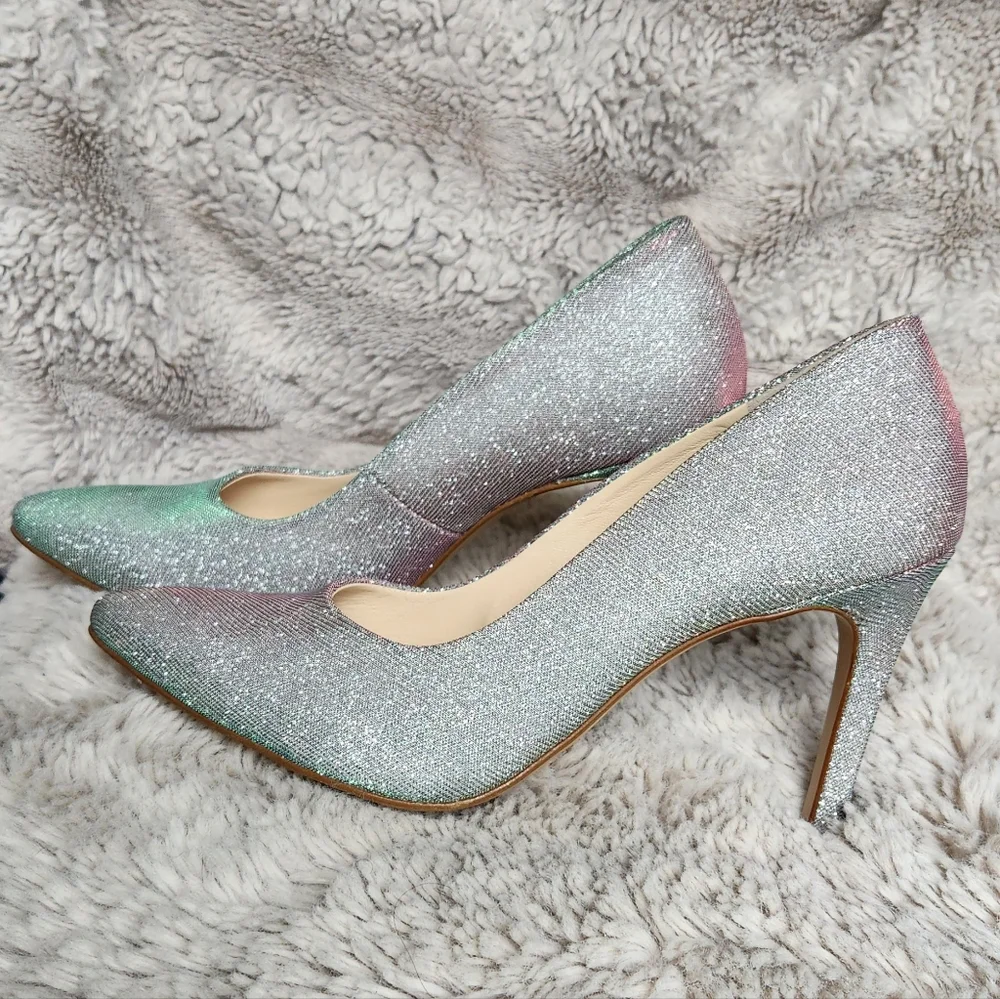 Paul Green Designer Iridescent Silver Heels - uk Size 6.5, us size 9 Worn 1 Time - Picture 6 of 13